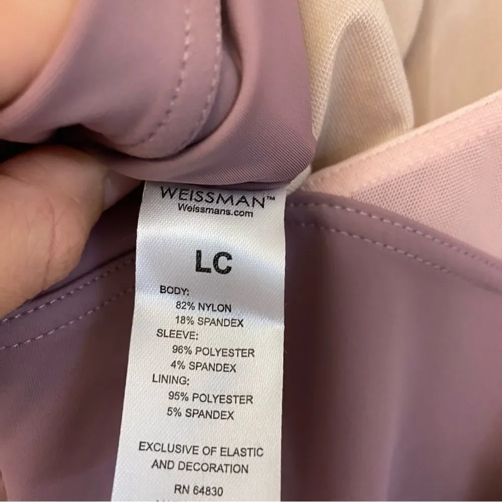 WEISSMAN solo Dance Costume long sleeve lavender MOCK NECK LEOTARD MT11439 LC